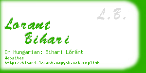 lorant bihari business card