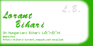 lorant bihari business card